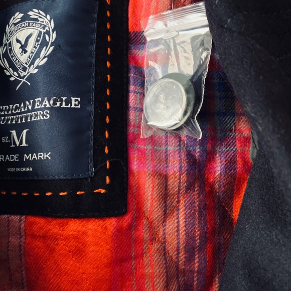 American Eagle Outfitters Navy Blue Wool Pea Coat - Picture 6 of 8